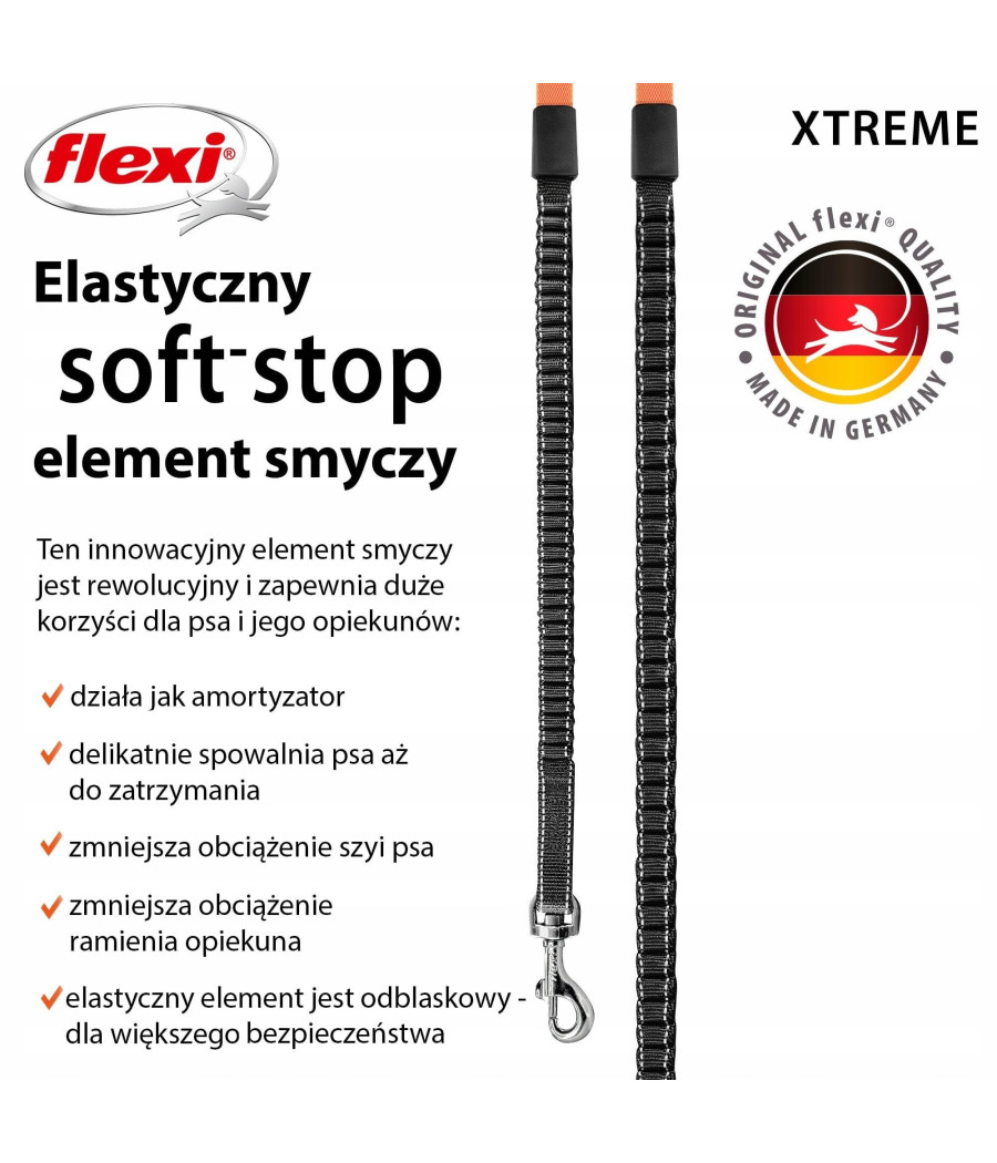Flexi Xtreme M Taśma 5m Czarna/Pomarańczowa 35kg