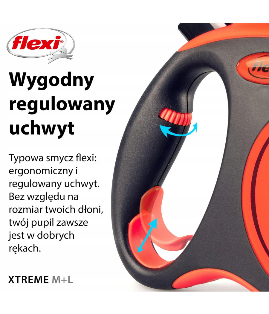 Flexi Xtreme M Taśma 5m Czarna/Pomarańczowa 35kg