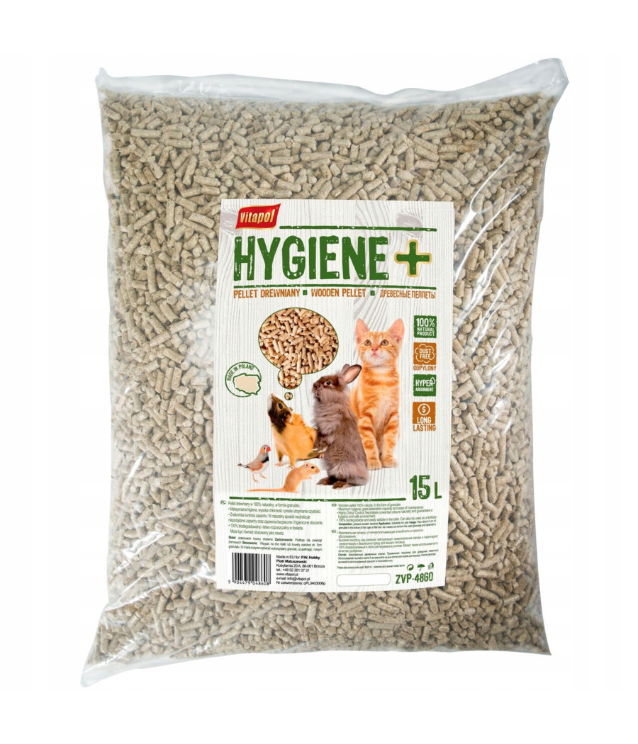 VITAPOL Pellet drewniany dla zwierząt 15l VITAPOL Pellet drewniany dla zwierząt 15l