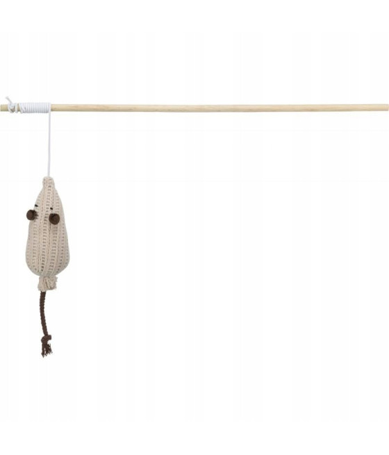 Wędka z pluszową myszką i z kocimiętką - 40 cm - TRIXIE