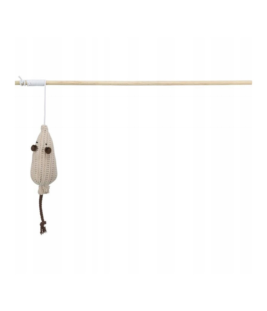 Wędka z pluszową myszką i z kocimiętką - 40 cm - TRIXIE