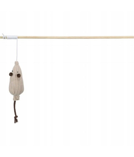 Wędka z pluszową myszką i z kocimiętką - 40 cm - TRIXIE