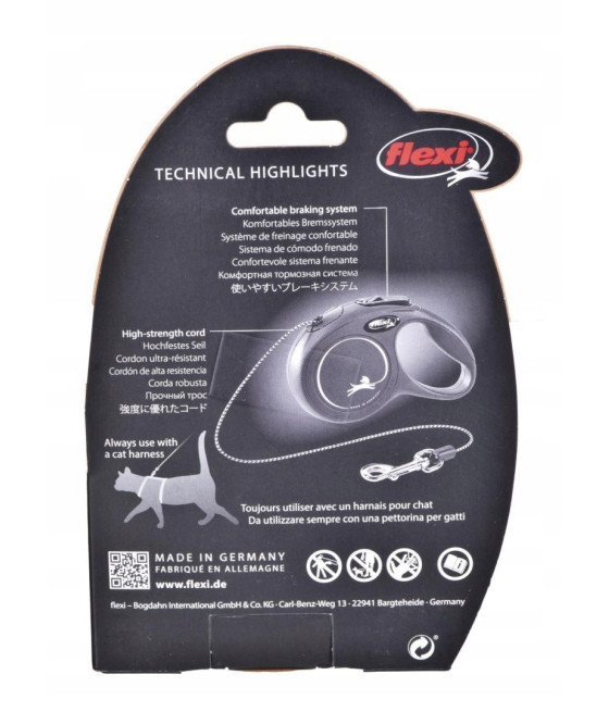 Smycz FLEXI automatyczna New Classic CAT linka XS