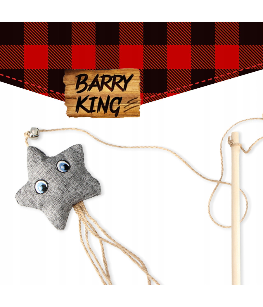 Barry King Wędka dla kota z szarą gwiazdką