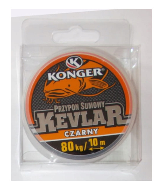Plecionka Konger Przypon sumowy kevlarowy czarny 0,78 mm x 10 m