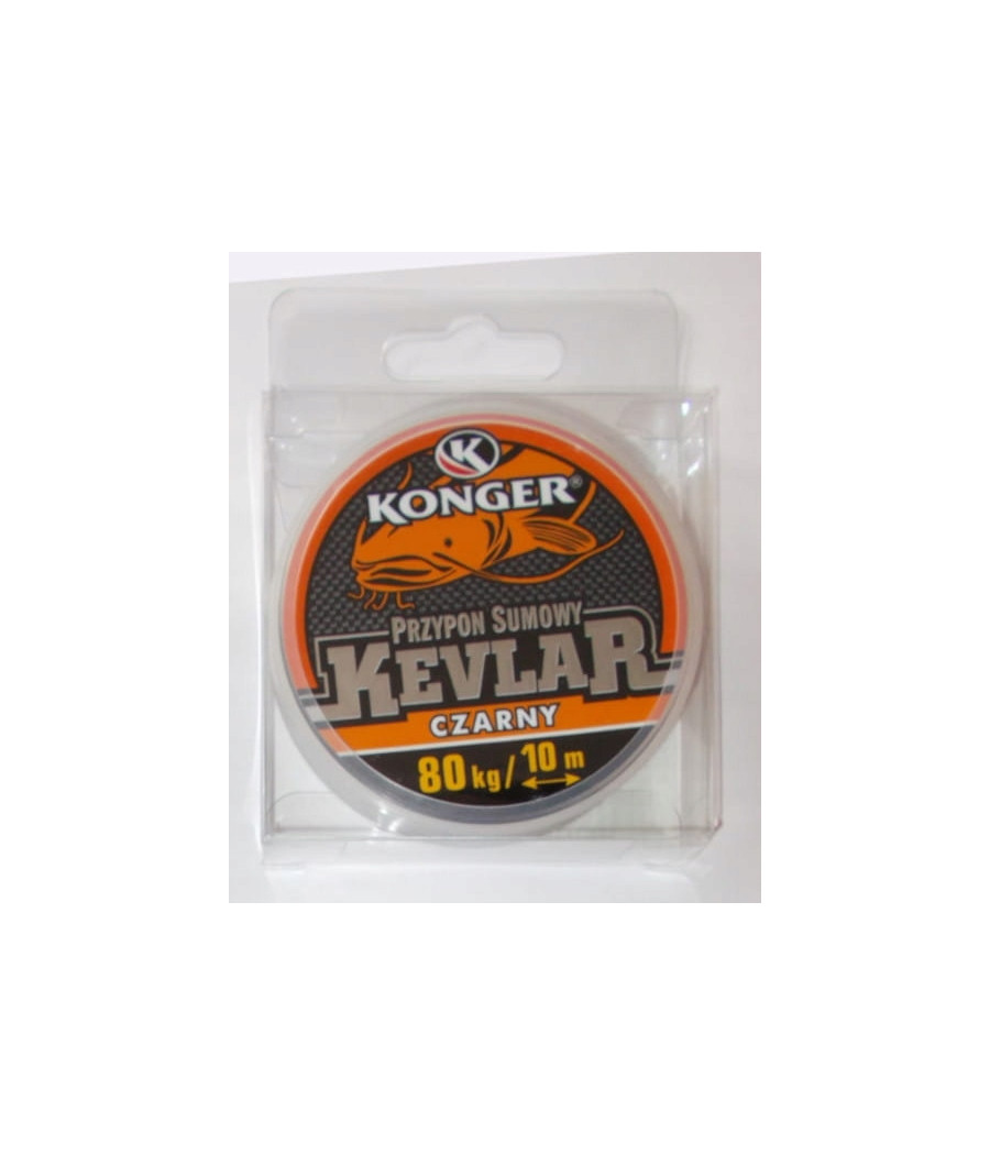 Plecionka Konger Przypon sumowy kevlarowy czarny 0,78 mm x 10 m Plecionka Konger Przypon sumowy kevlarowy czarny 0,78 mm x 10 m