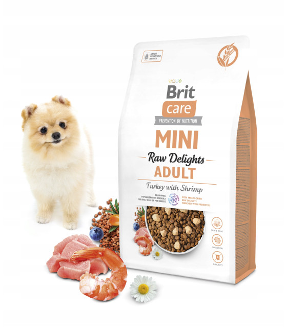 Brit Care Mini Grain-Free Raw Delights Turkey with Shrimp 2kg