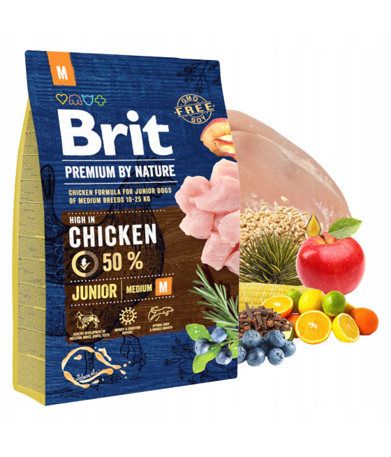 BRIT PREMIUM BY NATURE JUNIOR MEDIUM M 3KG
