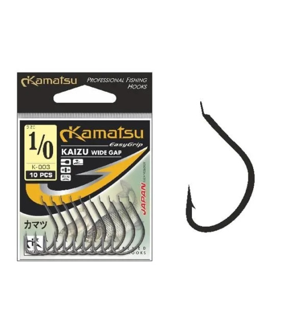 Kamatsu haczyki Kaizu - nr1/0 Czarny Nikiel Łopatka - 10 szt