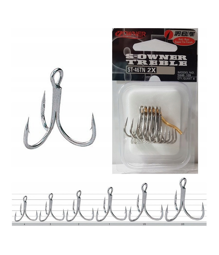 Kotwiczki morskie, spiningowe, z zadziorem Owner ST-46TN 8 szt.