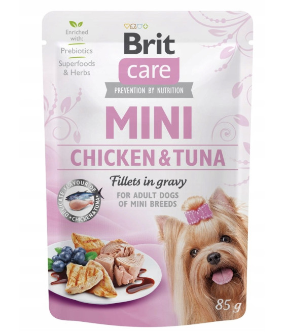 Brit Care Mini Pouch Filety W Sosie Z Kurczakiem I Tuńczykiem 85g