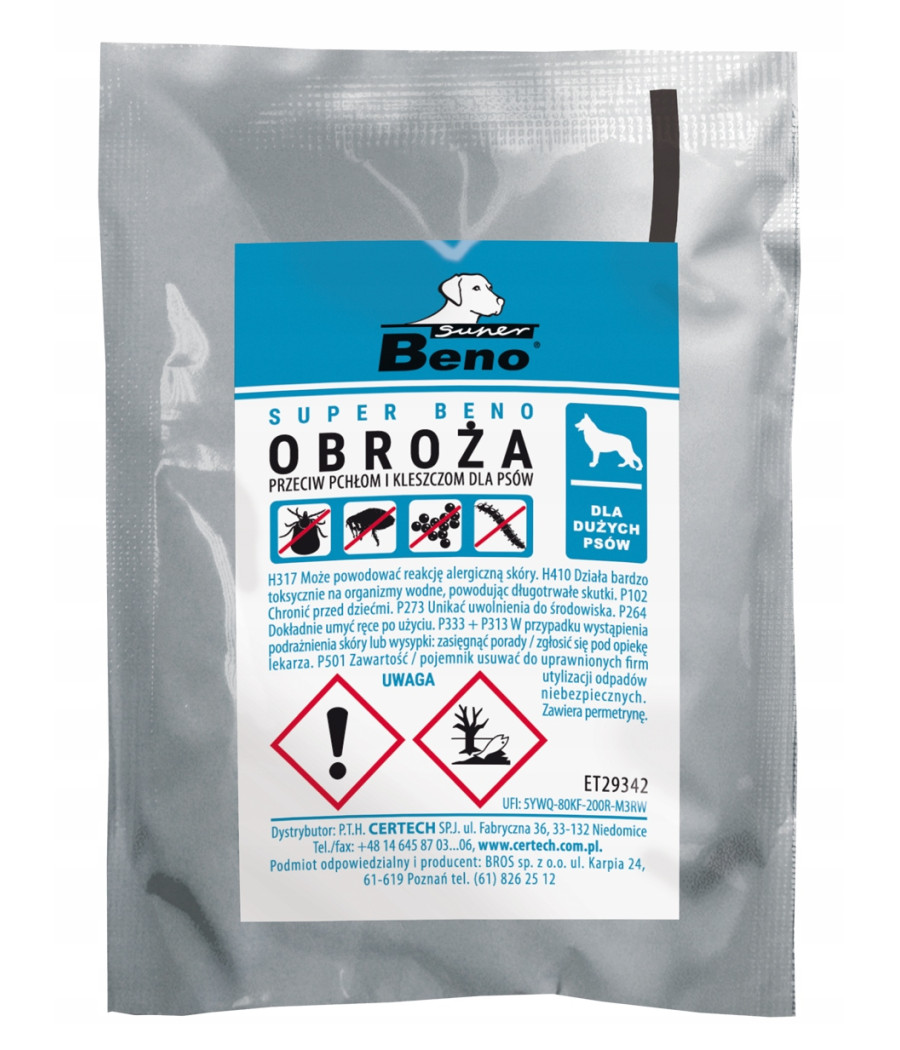 SUPER BENO - OBROŻA NA PCHŁY I KLESZCZE 60CM