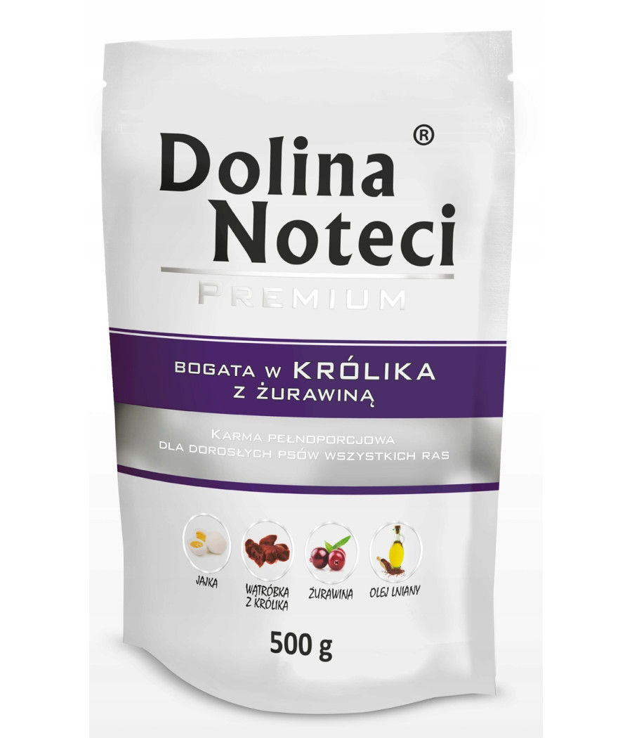 Dolina Noteci Premium Królik Żurawina 500g Mokra Karma dla Psów Dolina Noteci Premium Królik Żurawina 500g Mokra Karma dla Psów