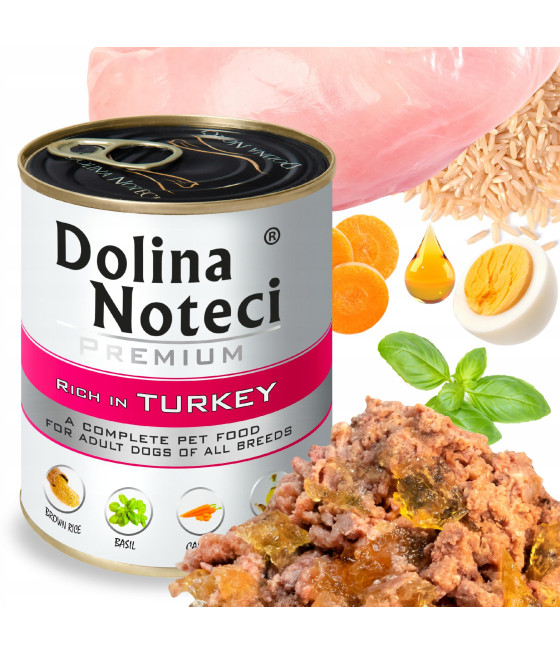 MOKRA KARMA DLA PSA DOLINA NOTECI PREMIUM ADULT TURKEY PUSZKA INDYK 800G