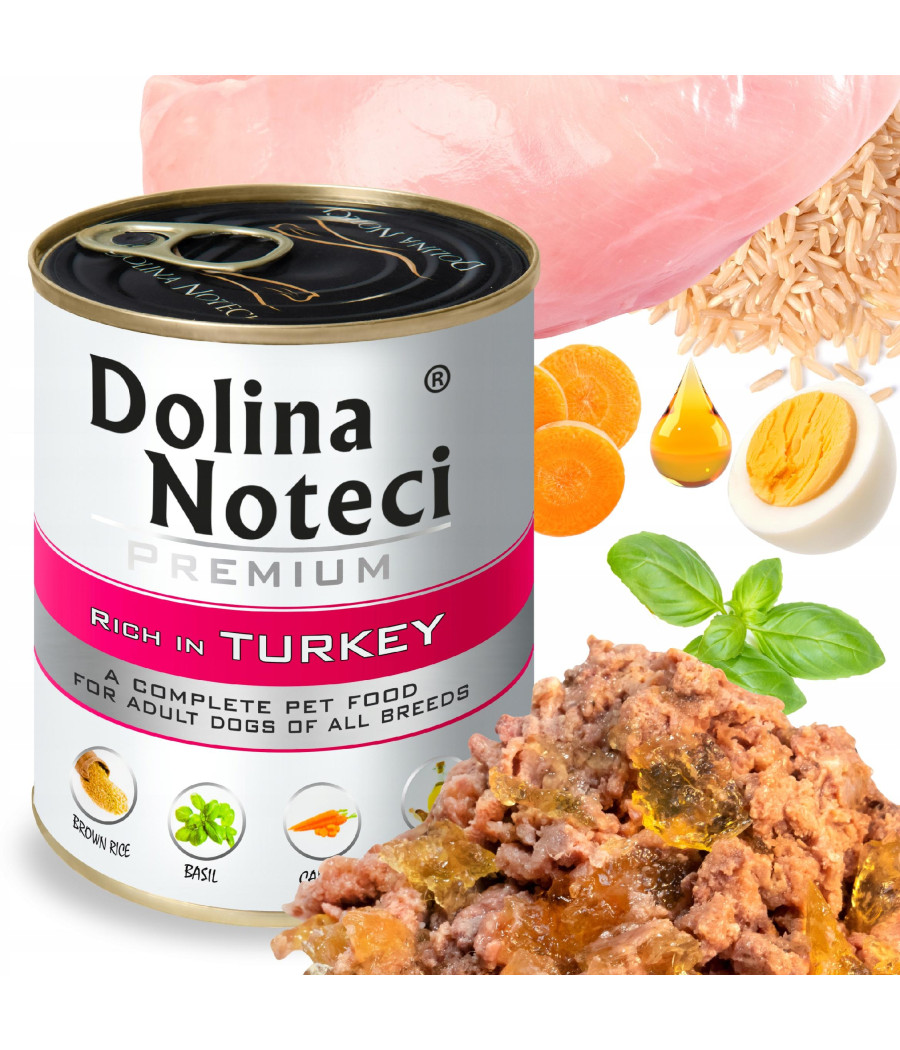 MOKRA KARMA DLA PSA DOLINA NOTECI PREMIUM ADULT TURKEY PUSZKA INDYK 800G