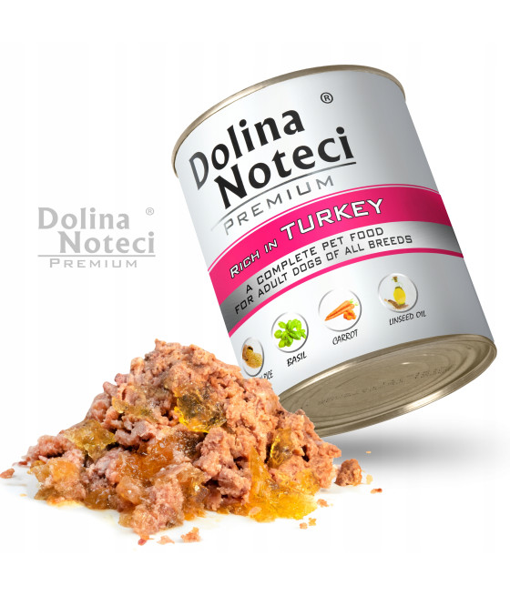 MOKRA KARMA DLA PSA DOLINA NOTECI PREMIUM ADULT TURKEY PUSZKA INDYK 800G