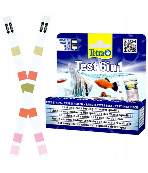 Tetra Test paskowy określający pH, KH, GH, NO2, NO3, Cl2.