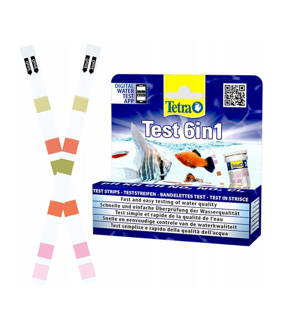 Tetra Test paskowy określający pH, KH, GH, NO2, NO3, Cl2.