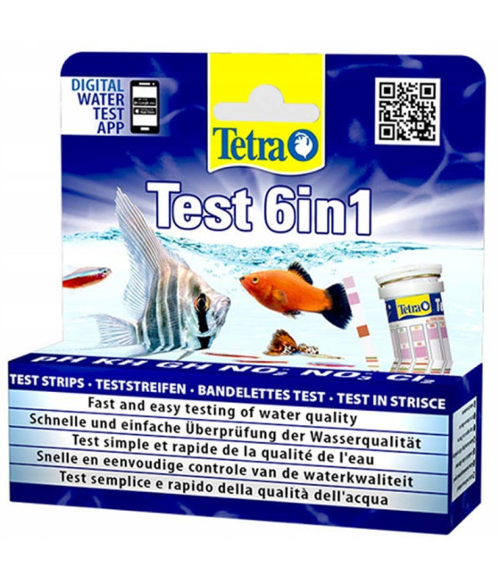 Tetra Test paskowy określający pH, KH, GH, NO2, NO3, Cl2.
