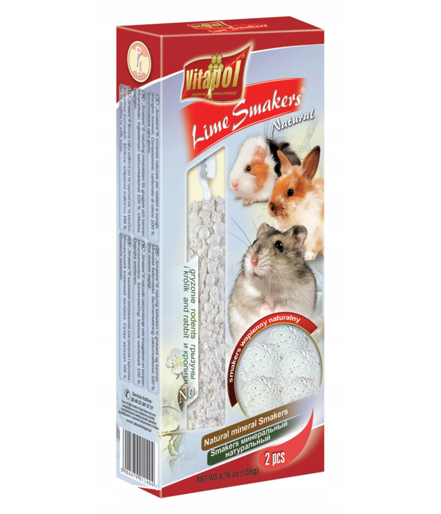 Vitapol Smakers Przysmak wapienny dla gryzoni i królików 2 szt. 135 g Vitapol Smakers Przysmak wapienny dla gryzoni i królików 2 szt. 135 g