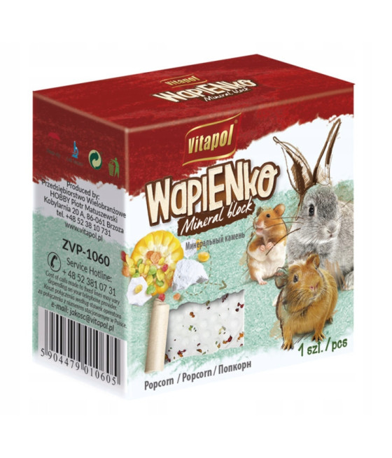 Kostka wapienna popcorn dla gryzoni i królika 40 g