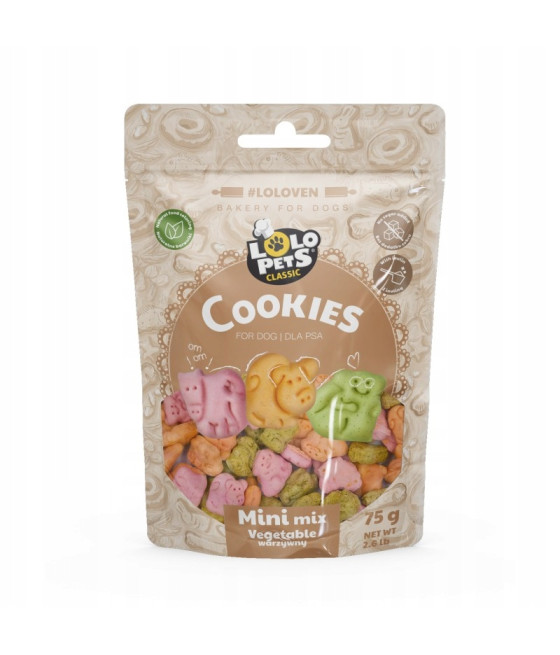Ciastka dla psa mini mix zwierzątka warzywne 75g