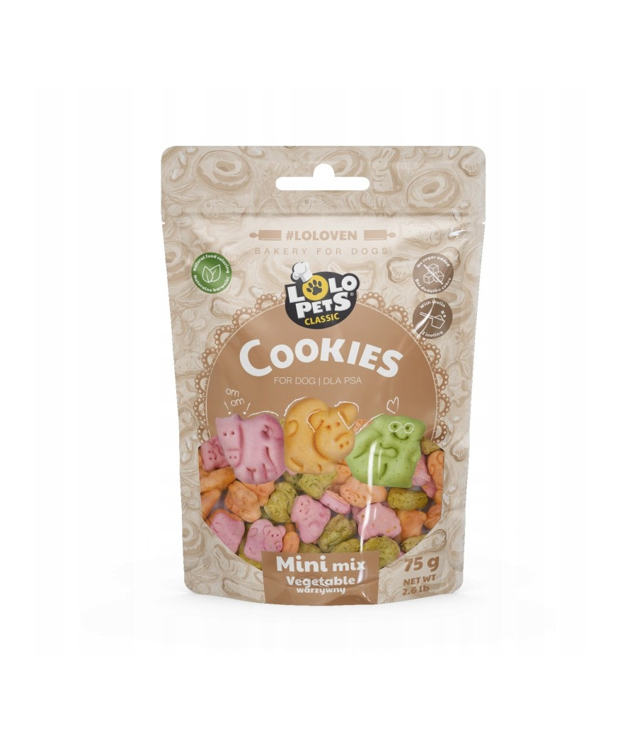 Ciastka dla psa mini mix zwierzątka warzywne 75g Ciastka dla psa mini mix zwierzątka warzywne 75g
