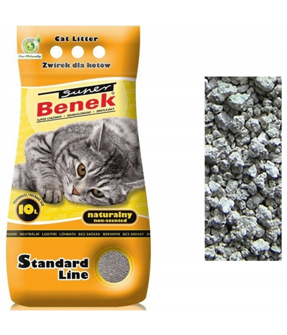 SUPER BENEK NATURALNY 10L Żwirek bentonitowy