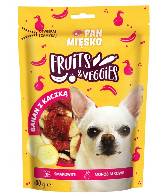 Pan Mięsko przysmak dla psa BANAN OWINIĘTY KACZKĄ 100g Fruits&Veggies