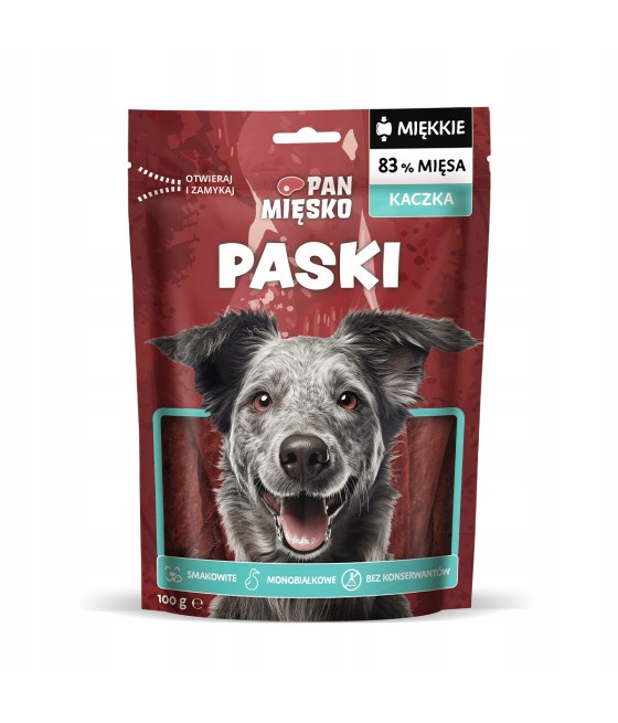 Przysmak dla psa Pan Mięsko Paski Kaczka 100g