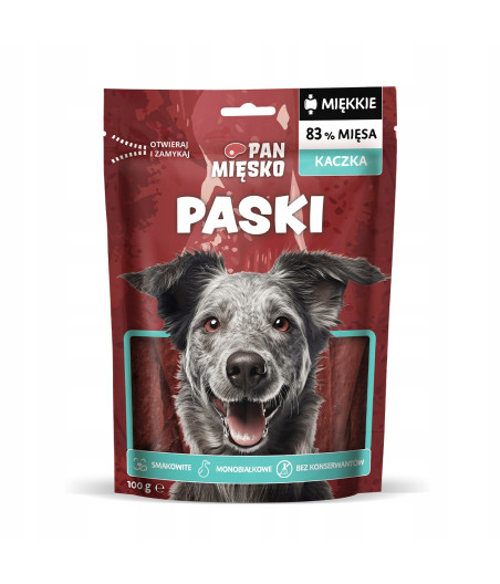 Przysmak dla psa Pan Mięsko Paski Kaczka 100g