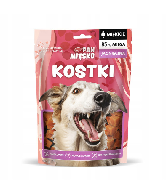 Przysmak dla psa Pan Mięsko Kostki Jagnięcina 100g