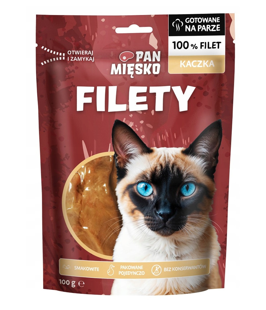 Pan Mięsko przysmak dla kota filety - KACZKA 100g Pan Mięsko przysmak dla kota filety - KACZKA 100g