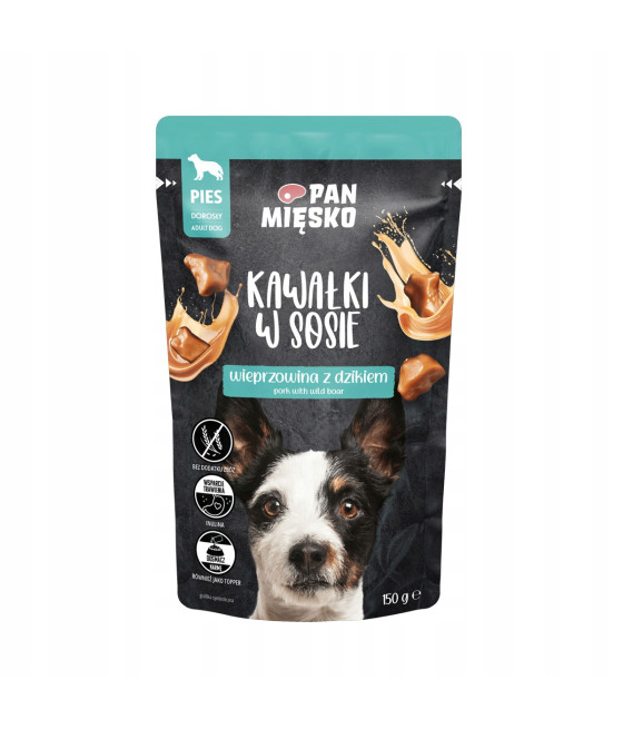 Pan Mięsko Karma mokra dla psa Kawałki w sosie Wieprzowina z dzikiem 150g