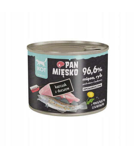Pan Mięsko karma mokra kot Kurczak z dorszem 200g