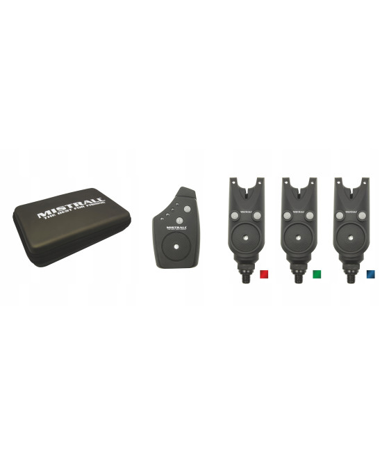 Zestaw Sygnalizatorów Brań Mistrall SLIM R2 3+1 Red/Green/Blue
