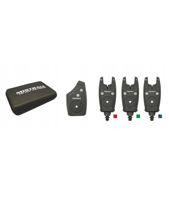 Zestaw Sygnalizatorów Brań Mistrall SLIM R1 3+1 Red/Green/Blue
