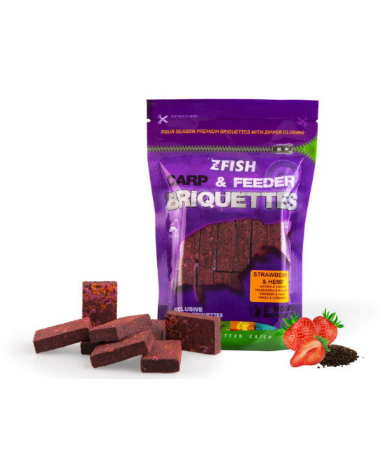 ZFISH Brykiety 220g - Strawberry & Hemp