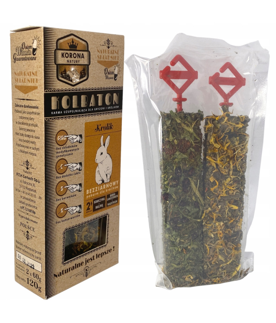 KORONA NATURY 120g kolba, przysmak dla królika