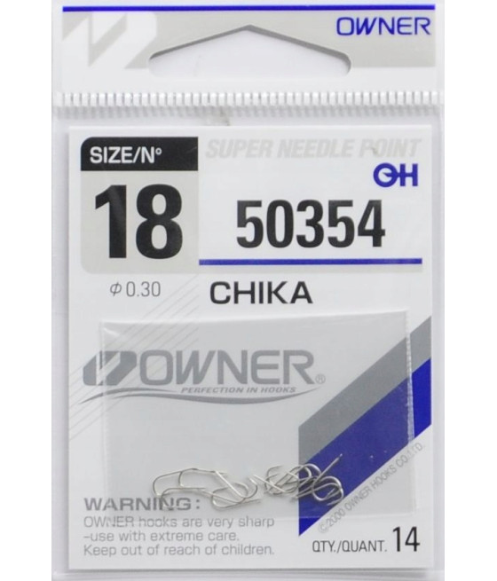 Haczyki gruntowe, spławikowe, z zadziorem Owner 50354 Chika 14 szt.