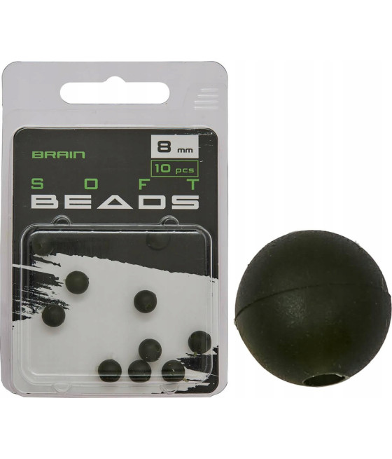Koraliki gumowe miękkie Brain Soft Beads Zielone 8mm 10szt