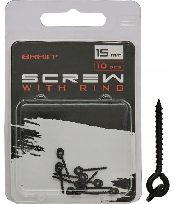 Wkręt do przynęt z kólkiem Brain Screw with Ring 15mm 10szt