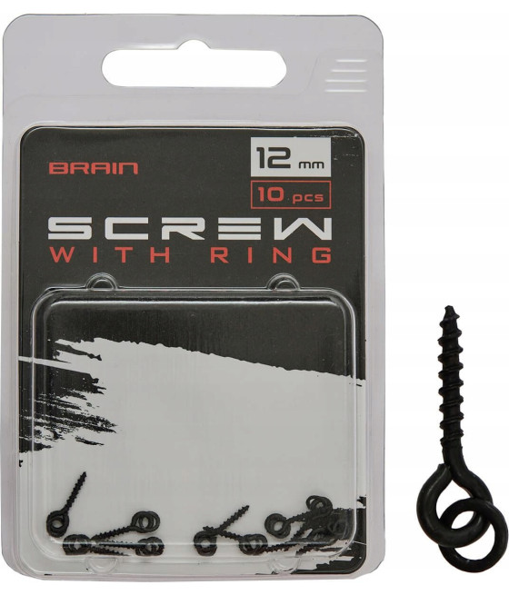 Wkręt do przynęt z kólkiem Brain Screw with Ring 12mm 10szt