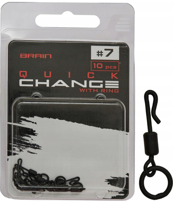 Krętlik do szybkiej wymiany z kółkiem Brain Quick Change Ring 7 10szt