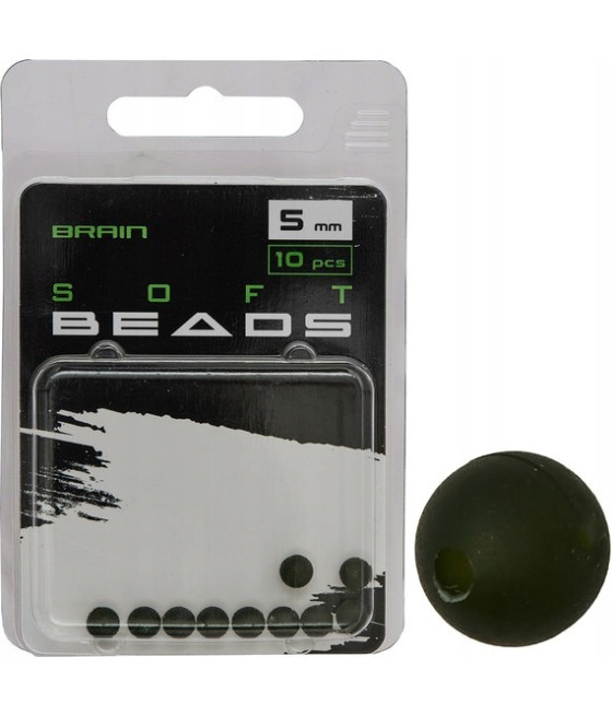 Koraliki gumowe Brain Beads Zielone 8mm 10szt