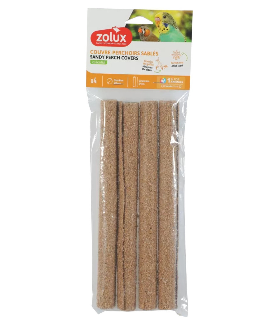 ZOLUX Nakładki ścierne na żerdki dla ptaka 2/24 cm x4 ZOLUX Nakładki ścierne na żerdki dla ptaka 2/24 cm x4