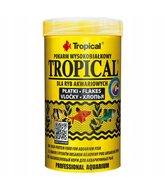 Pokarm wysokobiałkowy dla ryb Tropical płatki 50 g / 250ml
