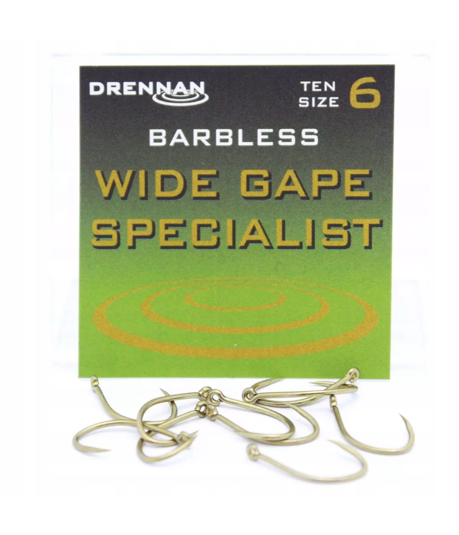 WIDE GAPE SPECIALIST BZ Haczyki Drennan 10szt Nr 6