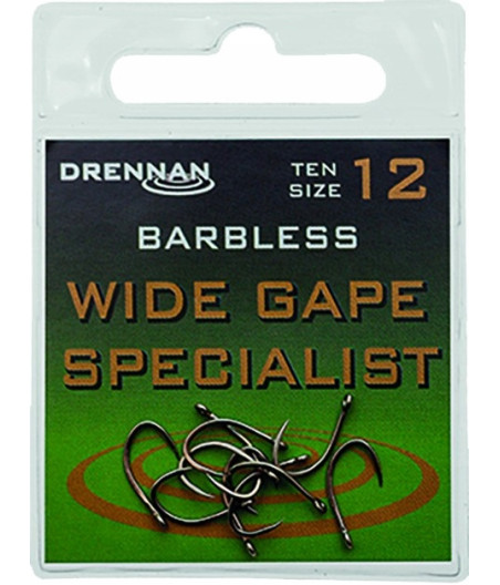 WIDE GAPE SPECIALIST BZ Haczyki Drennan 10szt Nr12
