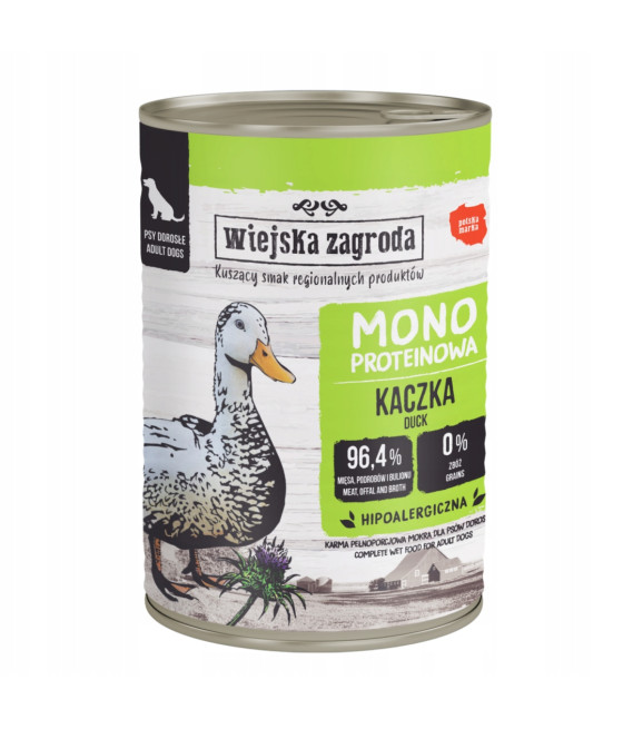 Wiejska Zagroda 400g Monobiałkowa Mokra Karma Dla Psa z Kaczką